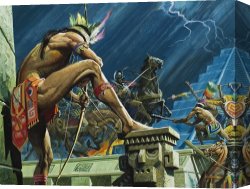 Headdress Canvas Prints - Hernando Cortes by Severino Baraldi