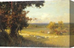 Alfred Dedreux Or De Dreux Canvas Paintings - The Golden Valley by Sir Alfred East
