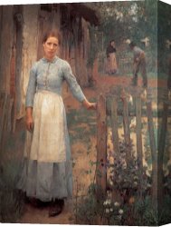 The Brandenburg Gate Berlin Canvas Paintings - The Girl at The Gate by Sir George Clausen