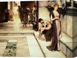 Sir Lawrence Alma-tadema Canvas Paintings - An Apodyterium by Sir Lawrence Alma-Tadema
