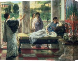 Sir Lawrence Alma-tadema Canvas Paintings - Catullus Reading his Poems by Sir Lawrence Alma-Tadema