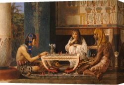 Sir Lawrence Alma-tadema Canvas Paintings - Egyptian Chess Players by Sir Lawrence Alma-Tadema