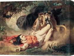 Sir Lawrence Alma-tadema Canvas Paintings - The Death of Hippolyte by Sir Lawrence Alma-Tadema