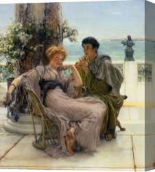 Sir Lawrence Alma-tadema Canvas Paintings - The Proposal by Sir Lawrence Alma-Tadema