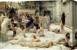 Sir Lawrence Alma-tadema Canvas Paintings - The Women of Amphissa by Sir Lawrence Alma-Tadema