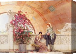 Sir Lawrence Alma-tadema Canvas Paintings - Unconscious Rivals by Sir Lawrence Alma-Tadema