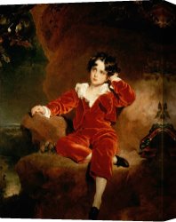 Charles Canvas Paintings - Master Charles William Lambton by Sir Thomas Lawrence