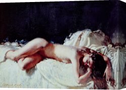 Unclothed Canvas Prints - Nude Study by Sir William Orpen