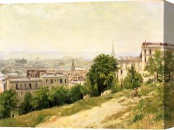 Jazz Festival in Paris Canvas Prints - View of Paris by Stanislas Victor Edouard Lepine