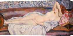 Unclothed Canvas Prints - Reclining Nude by Theo van Rysselberghe