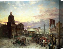Street Canvas Prints - Washington Street Indianapolis at Dusk by Theodor Groll