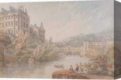 Bath Canvas Prints - View of Bath from Spring Gardens by Thomas Hearne