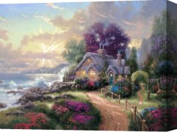 A Day in Paradise Canvas Prints - A New Day Dawning by Thomas Kinkade