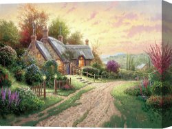 Thomas Wolfe (1900-1938) Canvas Prints - A Peaceful Time by Thomas Kinkade