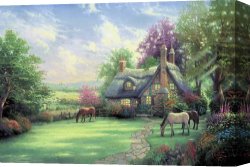 Summer Canvas Prints - A Perfect Summer Day by Thomas Kinkade