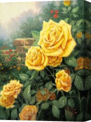 Thomas Wolfe (1900-1938) Canvas Prints - A Perfect Yellow Rose by Thomas Kinkade