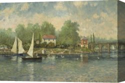 Summer Canvas Prints - A Summer's Morning by Thomas Kinkade