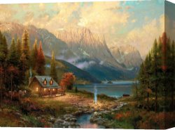 A Perfect Summer Day Canvas Prints - Beginning of a Perfect Day by Thomas Kinkade