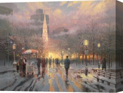 Boston Celebration Canvas Prints - Boston Celebration by Thomas Kinkade