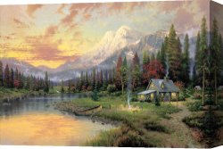 Thomas Wolfe (1900-1938) Canvas Prints - Evening Majesty by Thomas Kinkade