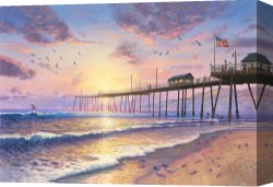 Thomas Wolfe (1900-1938) Canvas Prints - Footprints in The Sand by Thomas Kinkade