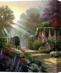 The Garden of Eden Canvas Prints - Garden of Grace by Thomas Kinkade