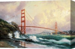 The Brandenburg Gate Berlin Canvas Paintings - Golden Gate Bridge, San Francisco by Thomas Kinkade