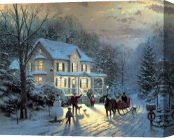 Home Canvas Paintings - Home for The Holidays by Thomas Kinkade