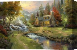 A Day in Paradise Canvas Prints - Mountain Paradise by Thomas Kinkade