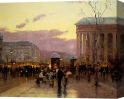 Jazz Festival in Paris Canvas Prints - Rainy Dusk, Paris by Thomas Kinkade