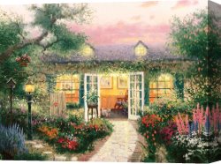 The Garden of Eden Canvas Prints - Studio in The Garden by Thomas Kinkade