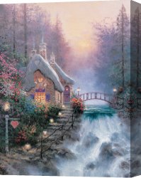 Clocktower Cottage Canvas Paintings - Sweetheart Cottage Ii by Thomas Kinkade