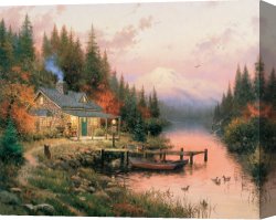 A Perfect Summer Day Canvas Prints - The End of a Perfect Day by Thomas Kinkade