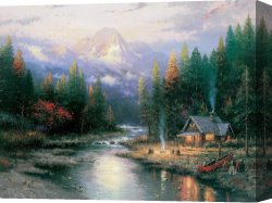 A Perfect Summer Day Canvas Prints - The End of a Perfect Day Ii by Thomas Kinkade
