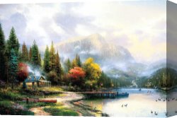 A Perfect Summer Day Canvas Prints - The End of a Perfect Day Iii by Thomas Kinkade