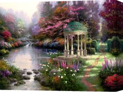 The Garden of Eden Canvas Prints - The Garden of Prayer by Thomas Kinkade