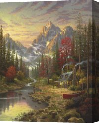 Thomas Wolfe (1900-1938) Canvas Prints - The Good Life by Thomas Kinkade