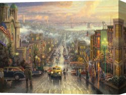 Thomas Wolfe (1900-1938) Canvas Prints - The Heart of San Francisco by Thomas Kinkade