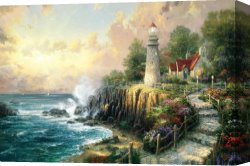 Thomas Wolfe (1900-1938) Canvas Prints - The Light of Peace by Thomas Kinkade