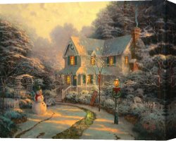 Night Canvas Paintings - The Night Before Christmas by Thomas Kinkade