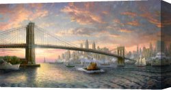Thomas Wolfe (1900-1938) Canvas Prints - The Spirit of New York by Thomas Kinkade