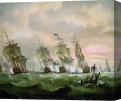 City by The Bay Canvas Prints - Admiral Sir Edward Hawke defeating Admiral de Conflans in the Bay of Biscay by Thomas Luny