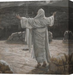 Night Canvas Paintings - Christ Retreats to the Mountain at Night by Tissot