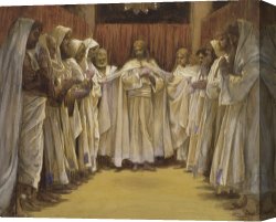 Headdress Canvas Prints - Christ with the twelve Apostles by Tissot