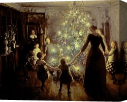 Night Canvas Paintings - Silent Night by Viggo Johansen