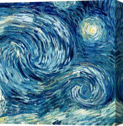Night Canvas Paintings - Detail of The Starry Night by Vincent Van Gogh
