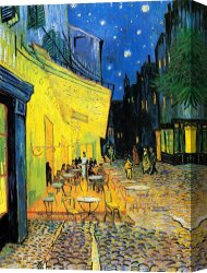 The Evening Canvas Prints - Terrace of The Cafe on The Place Du Forum in Arles in The Evening by Vincent van Gogh