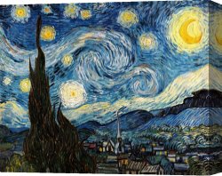 Impressionism Canvas Prints - The Starry Night by Vincent Van Gogh