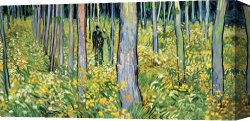 Impressionism Canvas Prints - Undergrowth with Two Figures by Vincent van Gogh