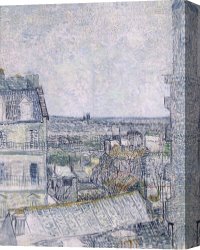 Room Canvas Paintings - View from Vincent's room in the Rue Lepic by Vincent van Gogh